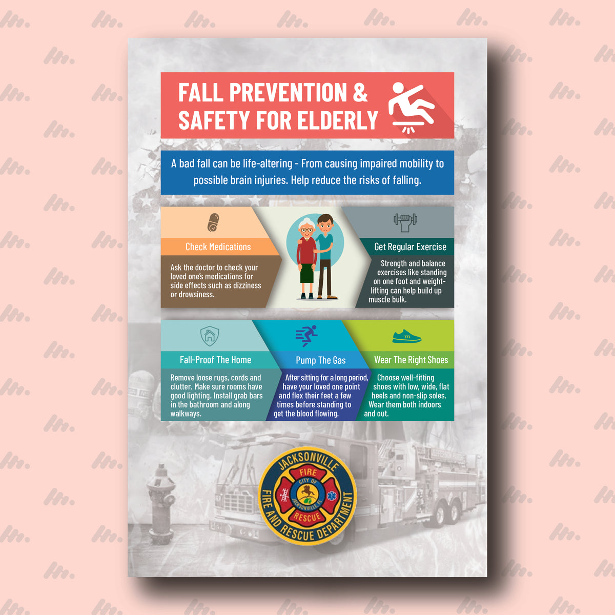 High Fall Risk Magnet 5x8 Senior Fall Prevention Magnets – All Clear Prints