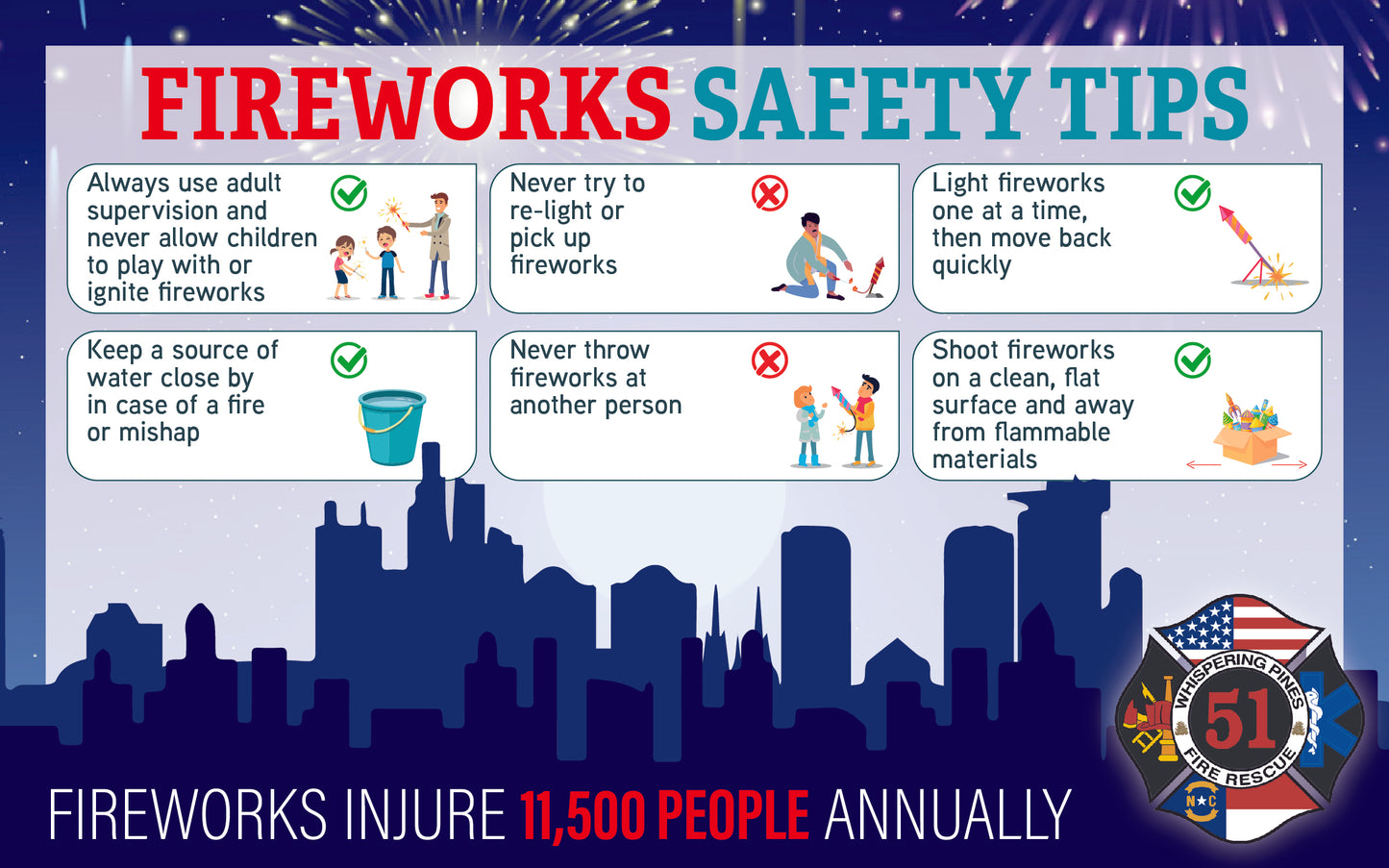 5x8 Fireworks Safety Magnets